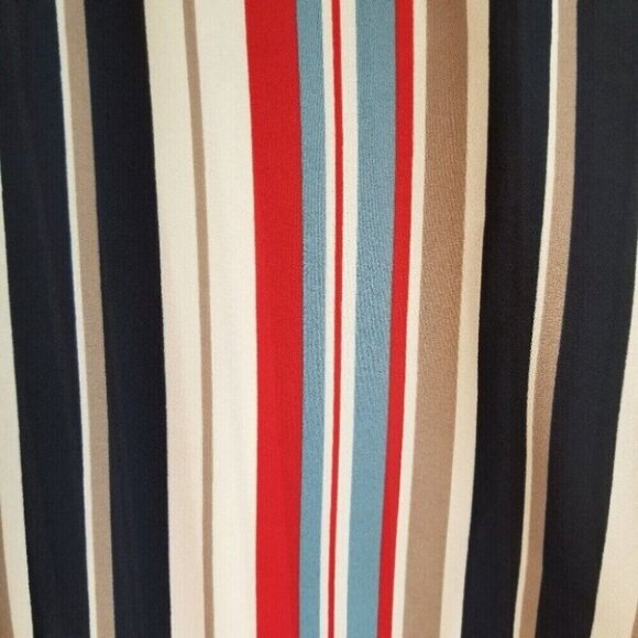 W5 Anthropologie Red White Blue Tan Striped Blouse Women's Size Small - Picture 11 of 12